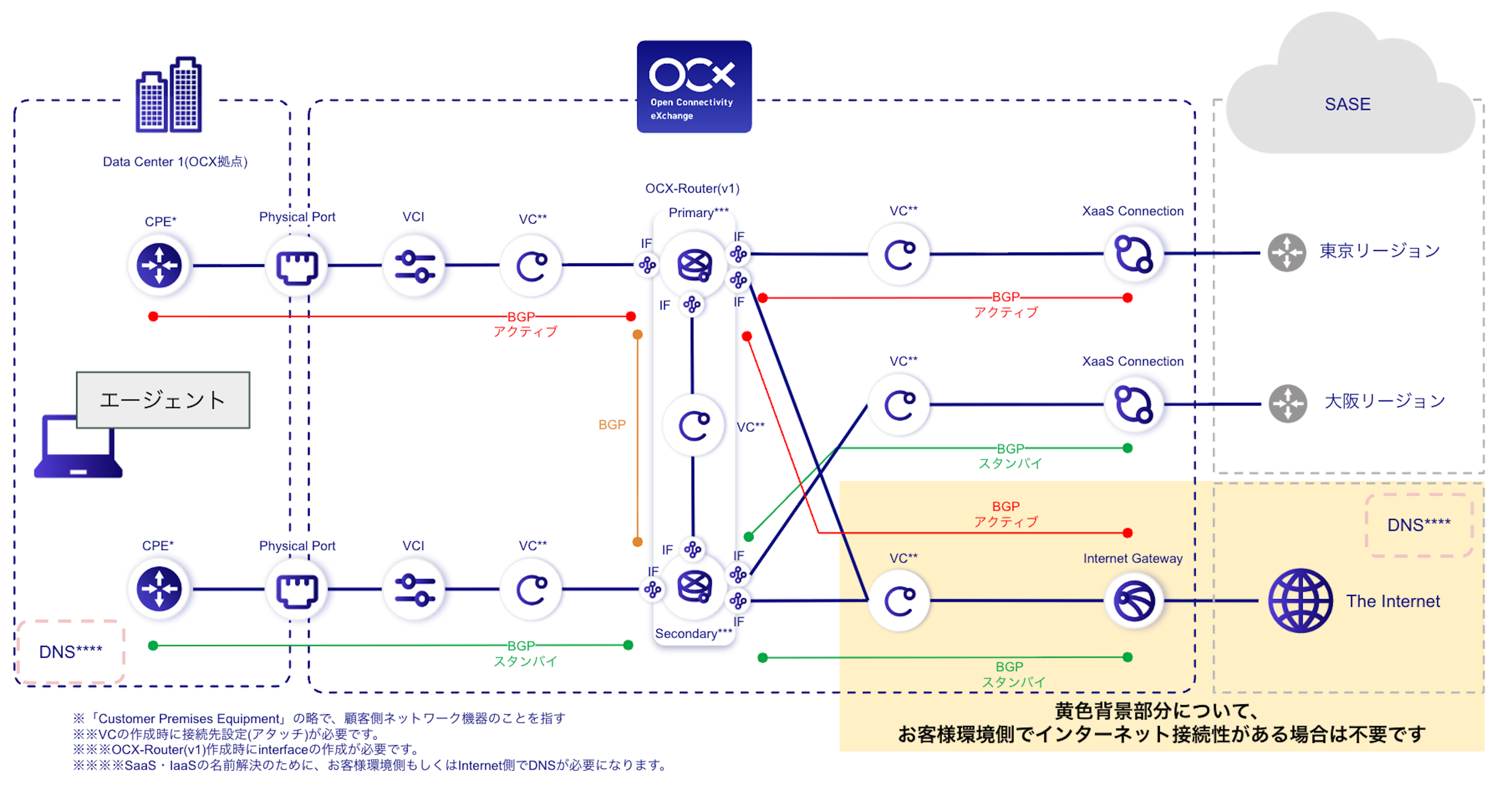 XaaS Connection Configuration Diagram (Via App, East-West Redundant)